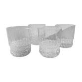 Set of 4 vintage glass whiskey glasses