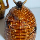 Set of old teapots and honey pot