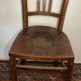 Chaise bistrot ancienne avec motif
