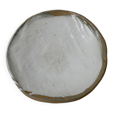 Enameled stoneware compote bowl