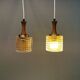 Hanging lamps from Swedish Orrefors 1970s in crystal glass