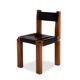 Pierre Chapo. Series of 8 "S11" chairs in elm and leather. 1960s-70s.