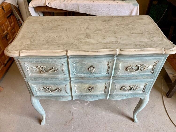 Patinated Louis XV style chest of drawers