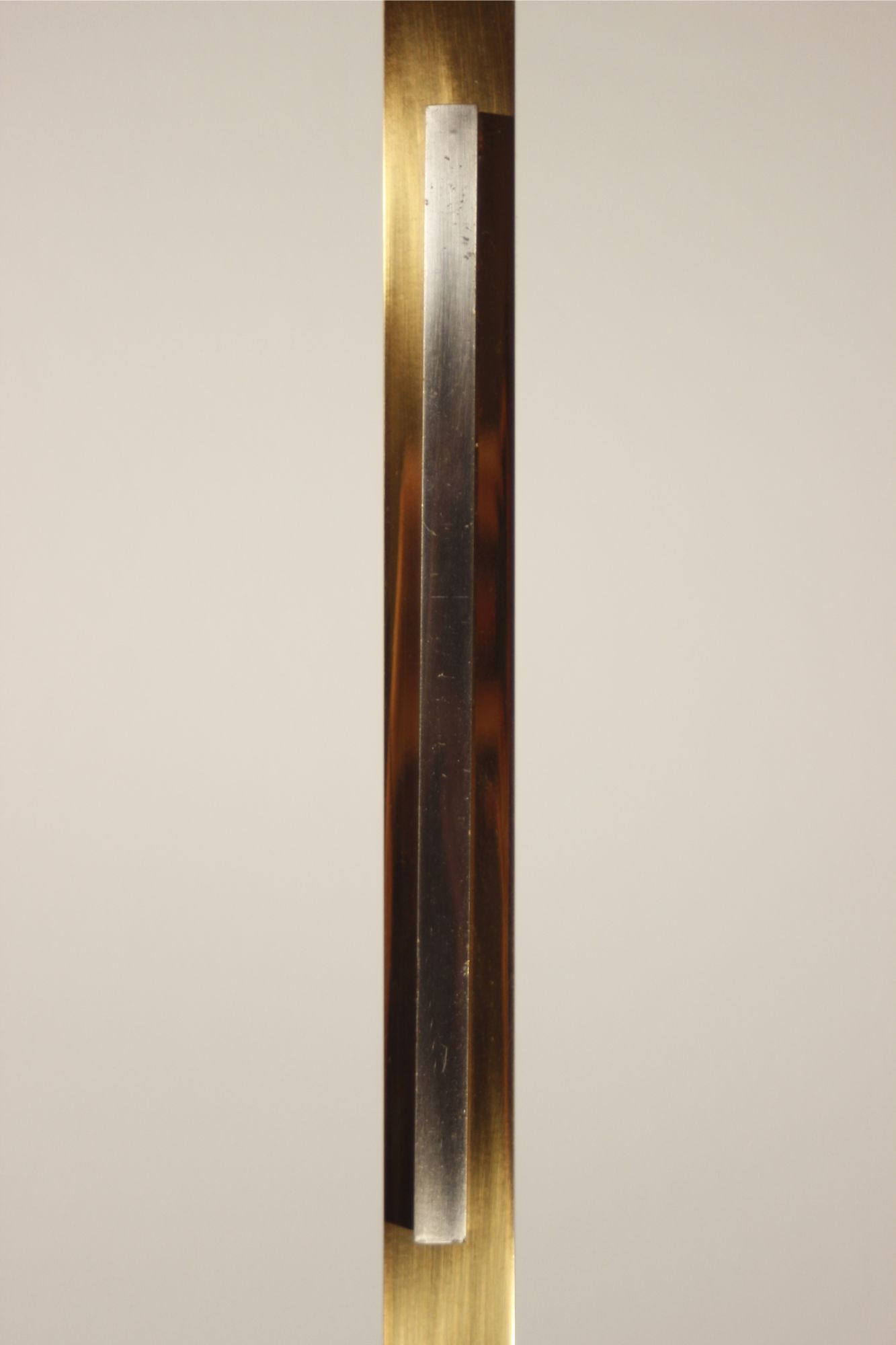 Chromium post-modernist lamppost - brass 1970s