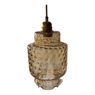 Vintage golden glass pendant light