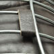 Set of 4 chrome metal and leather chairs