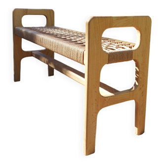 Oak and Danish rope bench