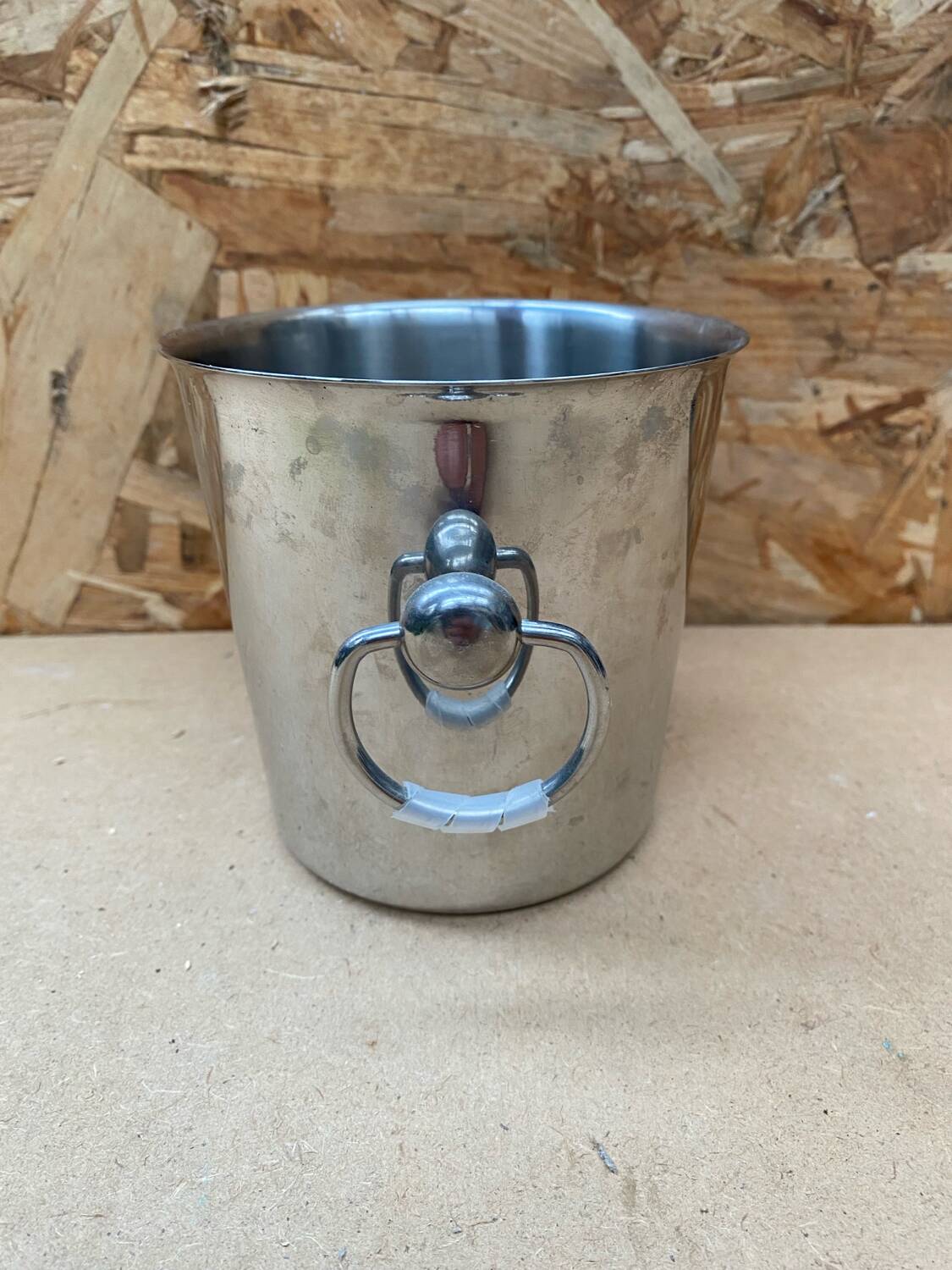 Old champagne bucket cooler couzon stainless steel france