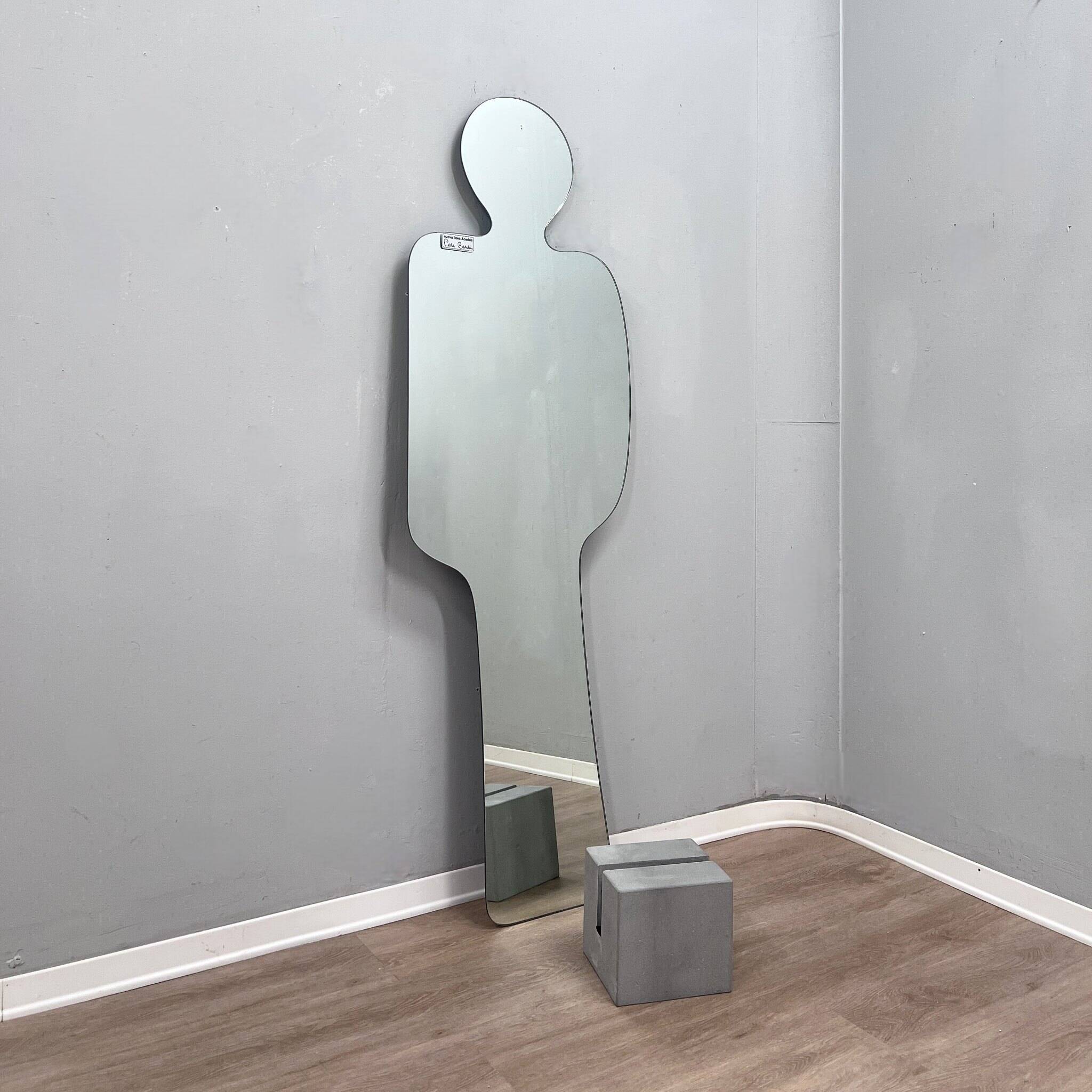Acerbis "Narciso" postmodern silhouette standing floor mirror 1980s