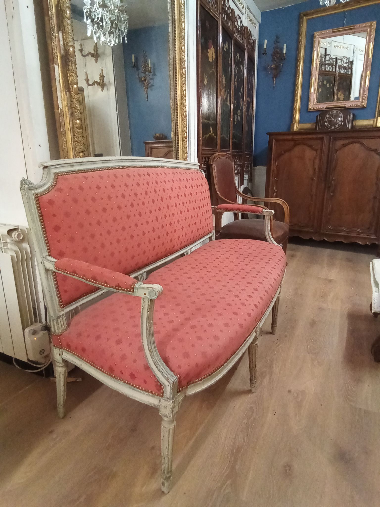 Canapé banquette d'époque Louis XVI