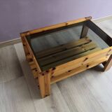 Solid pine coffee table dlg regain 70s vintage