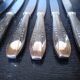12 + 12 silver metal knives art deco period