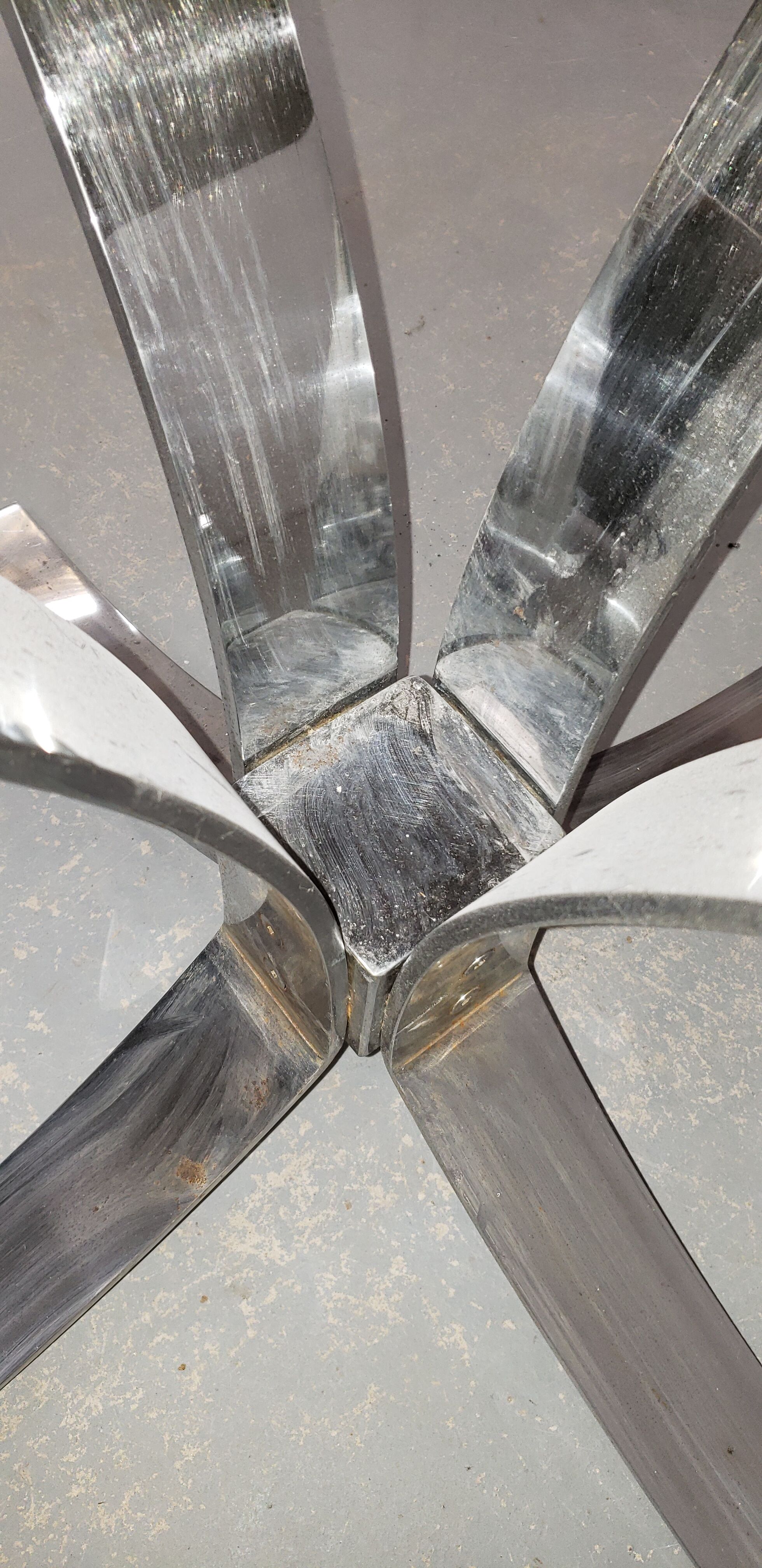 Round panel chrome smoked glass 70 years