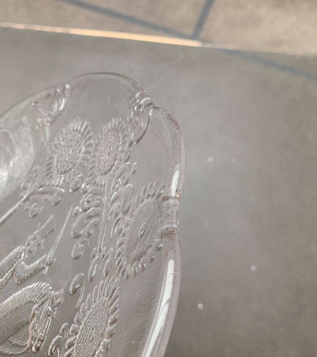 Vintage Swedish glass plate Doran by Goran Warff for Kosta Boda