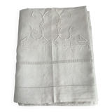 Old sheet embroidered and openwork