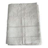 Old sheet embroidered and openwork