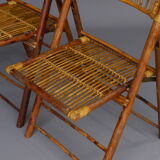 Vintage Bamboo and Rattan Folding Chairs, 1970s, Set of 2