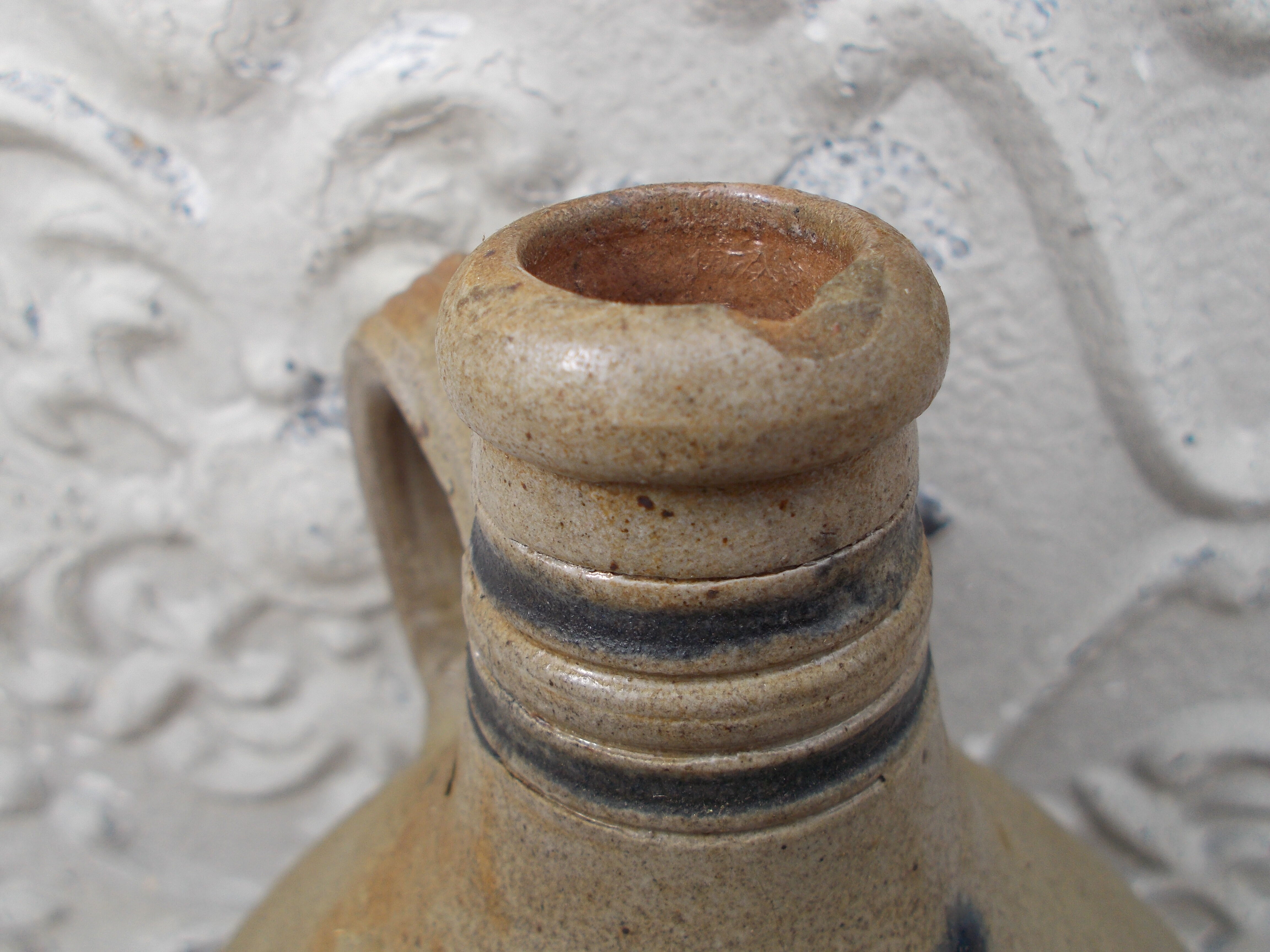 Folk art of Alsace Sandstone jug floral decoration