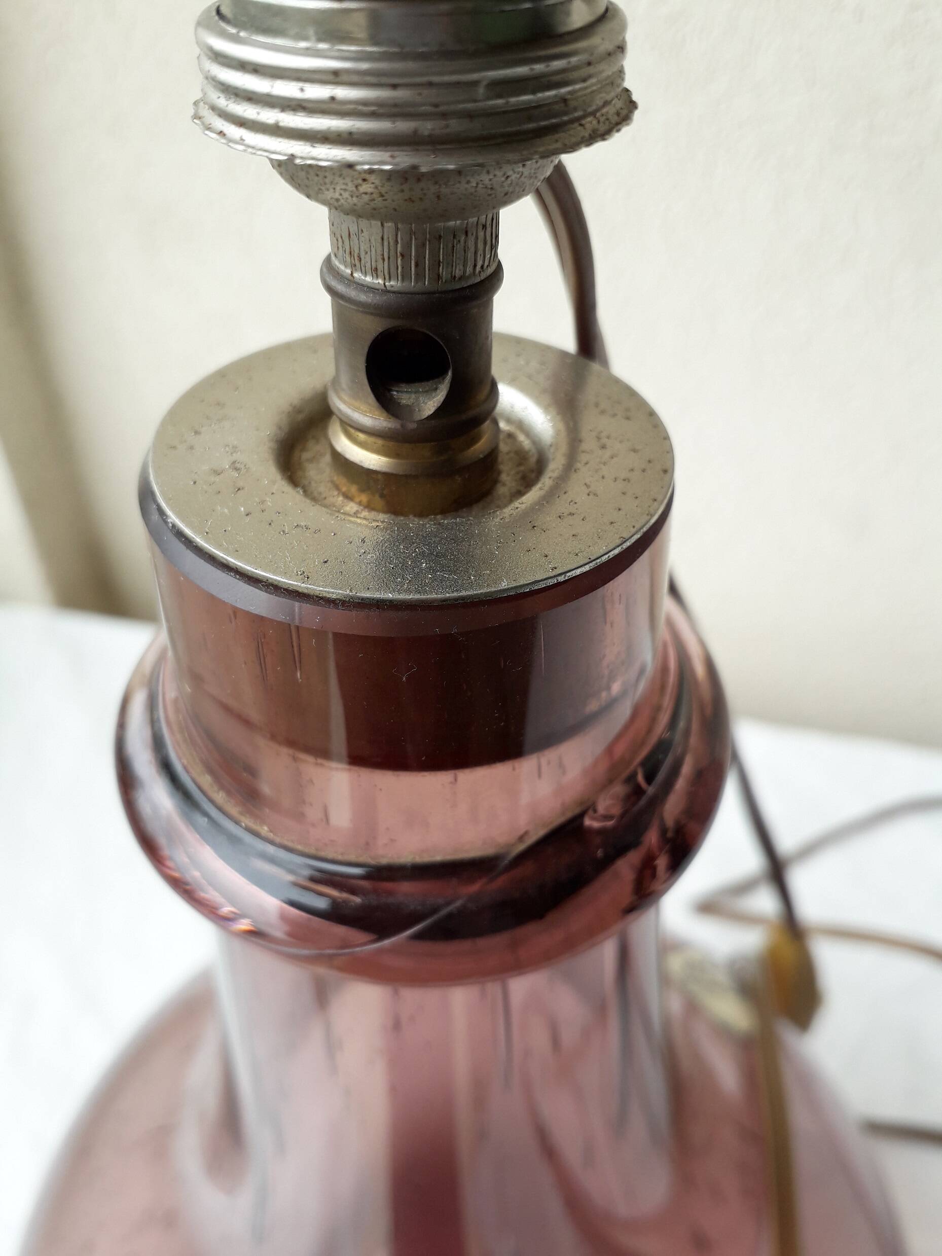 Bubble glass lamp base
