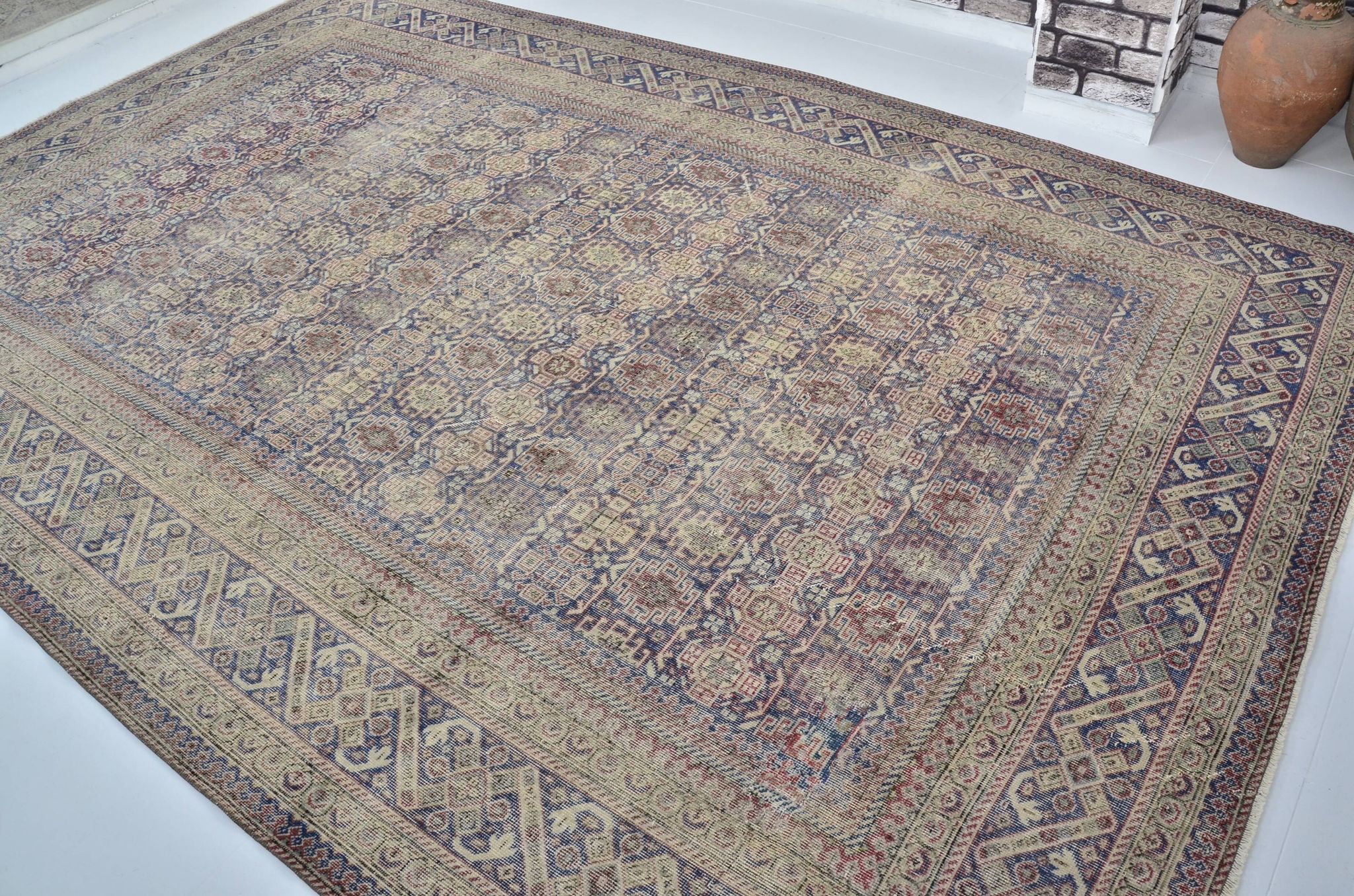 Tapis Oushak anatolien vintage de grande taille, référence 3020