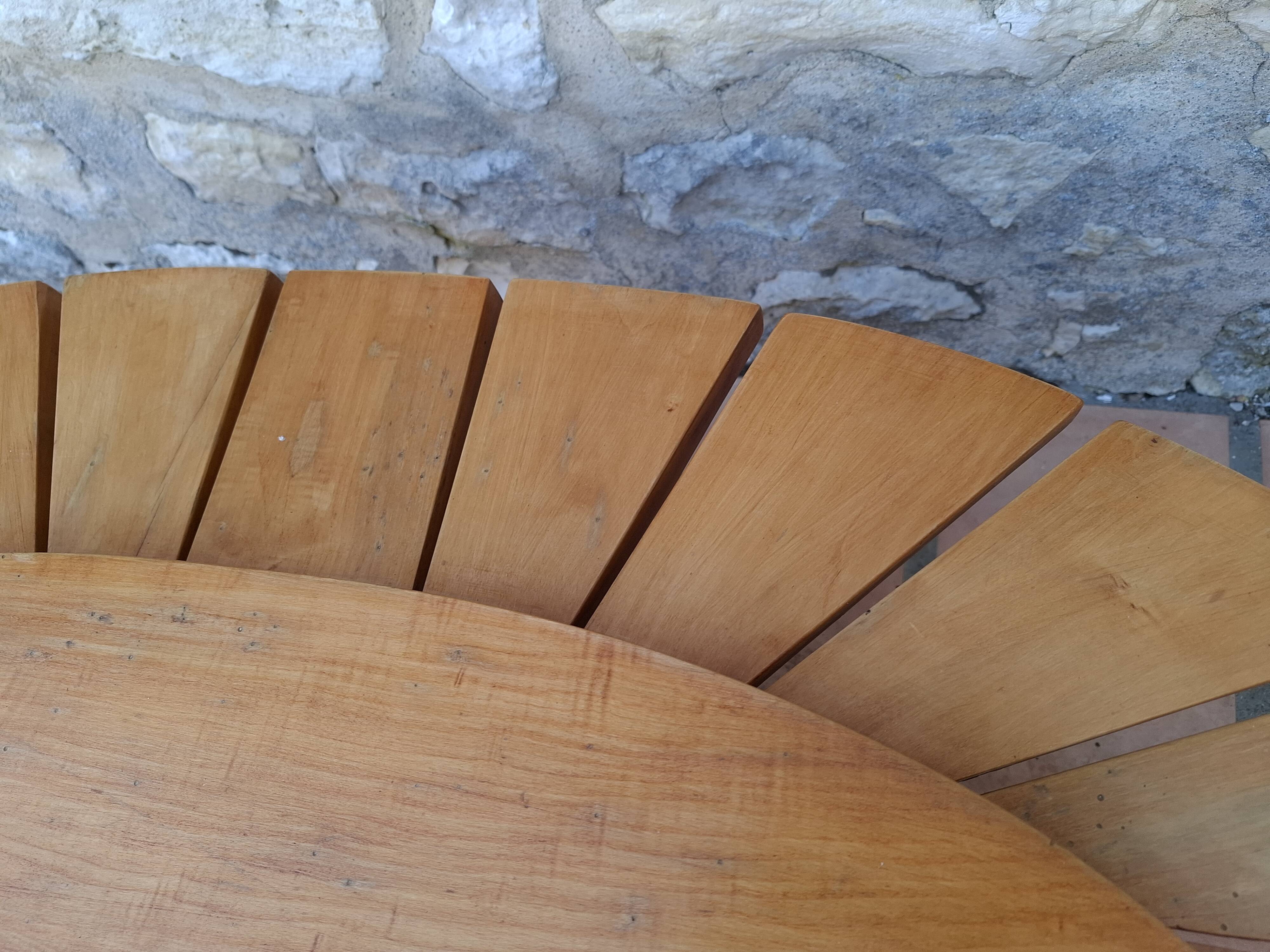 Vintage daisy shaped wooden coffee table