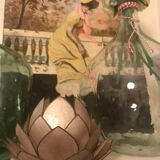 Mother-of-pearl flower and brass