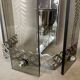 Set of 2 art deco revival smoked glass chromed  wall lamps