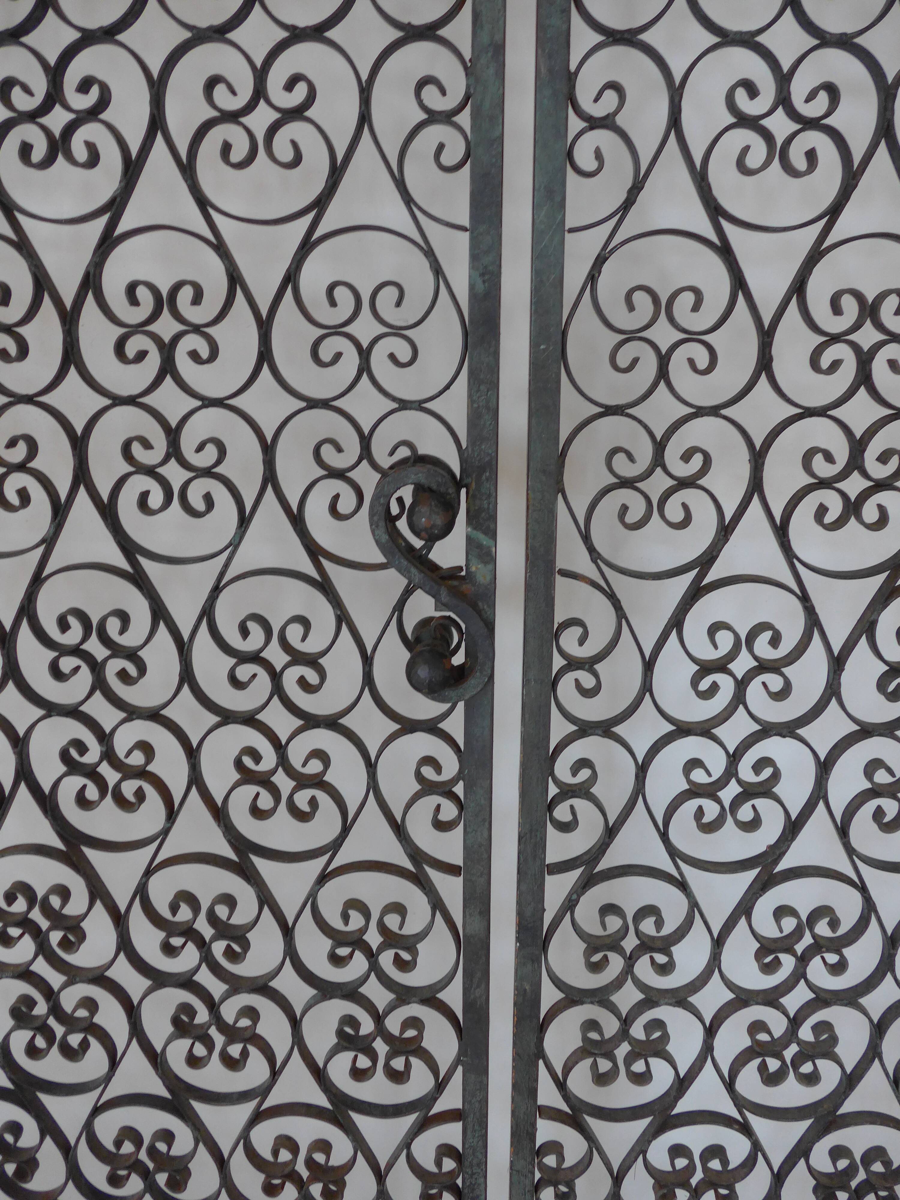 Double wrought iron door