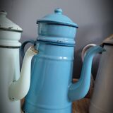 Blue enamelled coffee maker