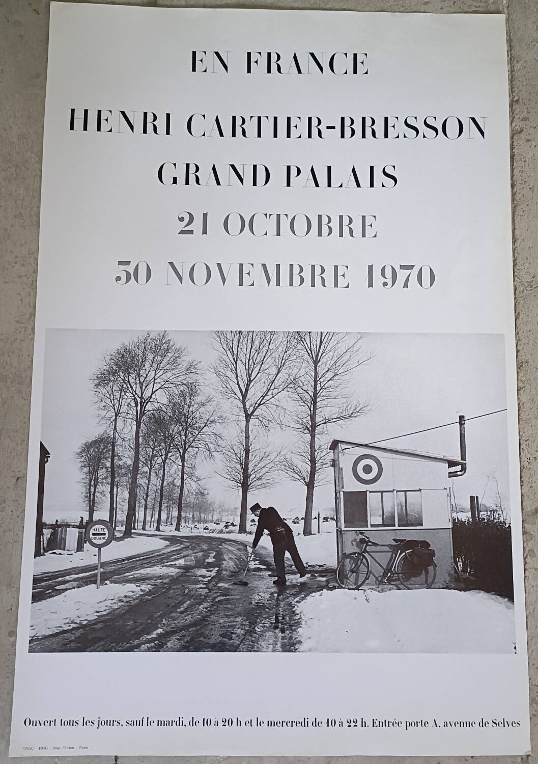 Original poster for the Cartier-Bresson exhibition, 1970
