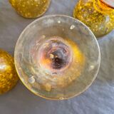 Amber bubble foot glasses