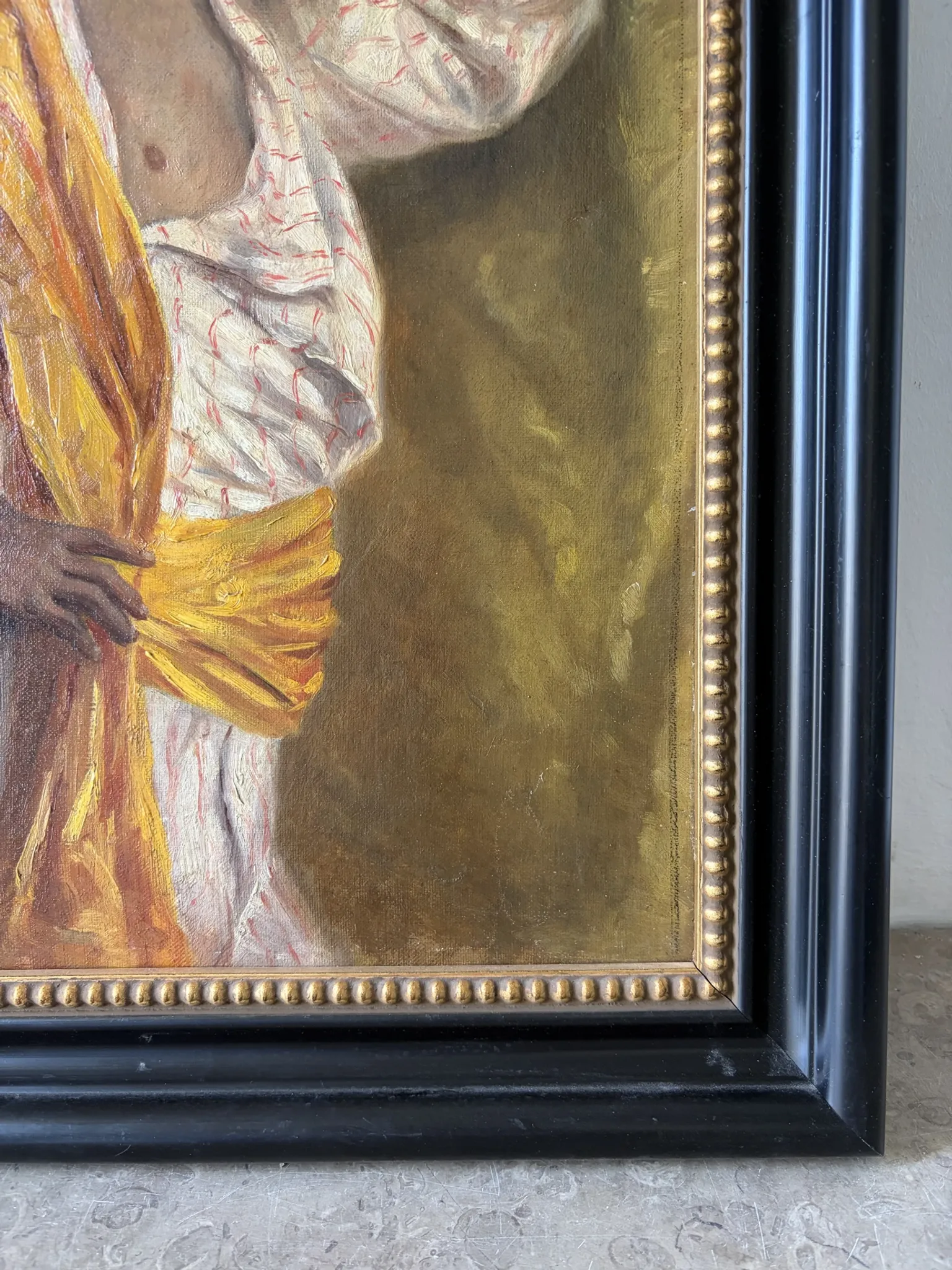 Orientalist portrait, oil on canvas signed 1873