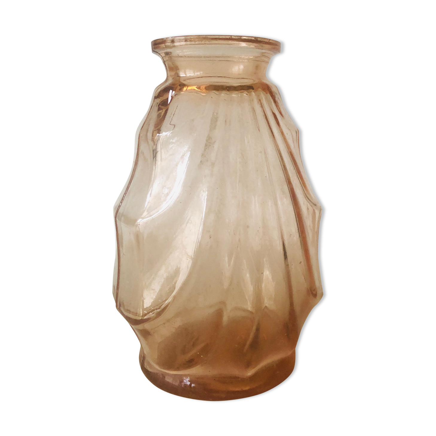 Vintage pink glass vase