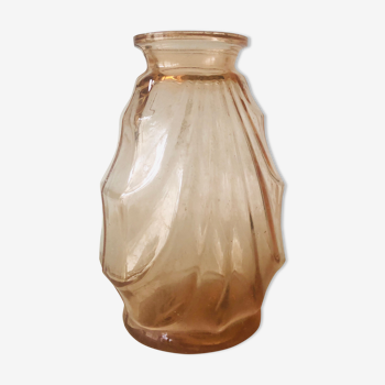 Vase vintage en verre rose