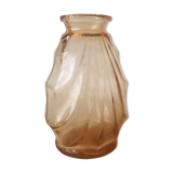 Vase vintage en verre rose