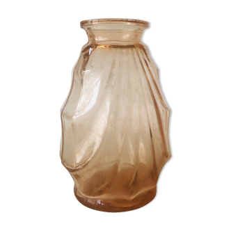 Vintage pink glass vase