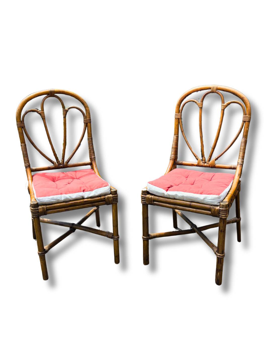 pair of rattan chairs 1960