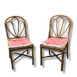 pair of rattan chairs 1960