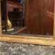 Large mirror fireplace mirror in wood and gilded stucco XIX Restoration