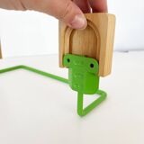 Set of towel hook and shelf in pine 1970
