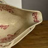 Old pink earthenware saucier Badonviller model Jasmin