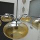 Vintage chandelier chrome and glass smokes 5 lights