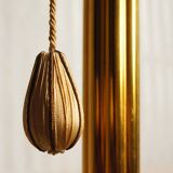 "Pique candle" double fire floor lamp in gilded bronze
