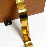 Two 1960s large Aldo Tura shelves made of wood and goatskin in beige