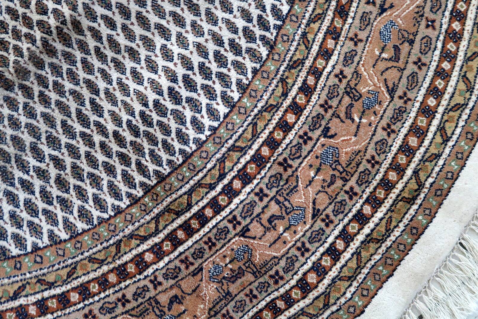 Tapis Vintage Indo-Seraband en Laine (253cm), Années 1970