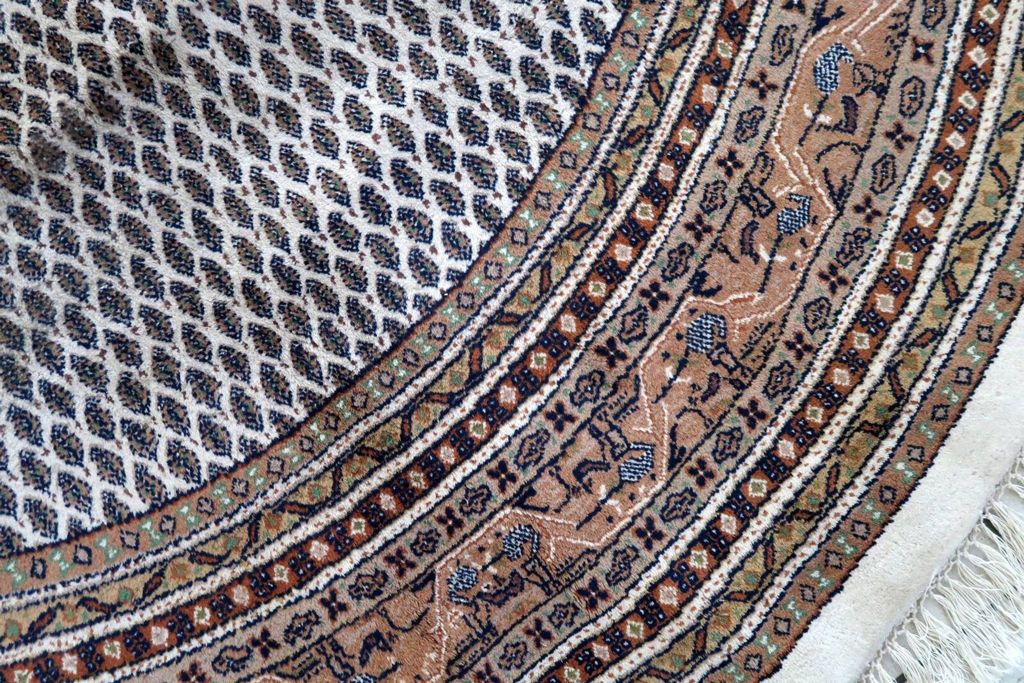 Tapis Vintage Indo-Seraband en Laine (253cm), Années 1970