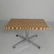 Coffee table made from hundreds of wooden blocks in a psychedelic pattern, 1990s.