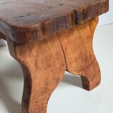 Old solid wood footrest stool