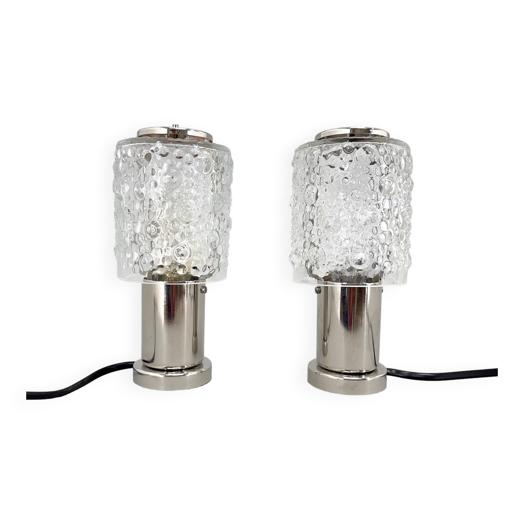 Pair of Mid-Century Chrome Table  Lamps, Kamenicky Senov, 1960's