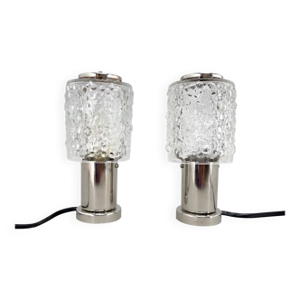 Pair of Mid-Century Chrome Table  Lamps, Kamenicky Senov, 1960's